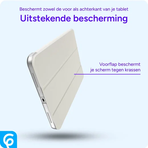 Samsung Tab A11 Plus / A9 Plus Hoes Transparante Tri-Fold Book Case Beige afbeelding 4