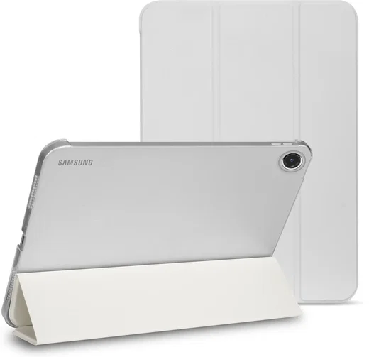 Samsung Tab A11 Plus / A9 Plus Hoes Transparante Tri-Fold Book Case Beige afbeelding 1