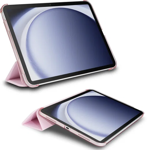 Samsung Tab A11 Plus / A9 Plus Hoes Transparante Tri-Fold Book Case Roze afbeelding 11