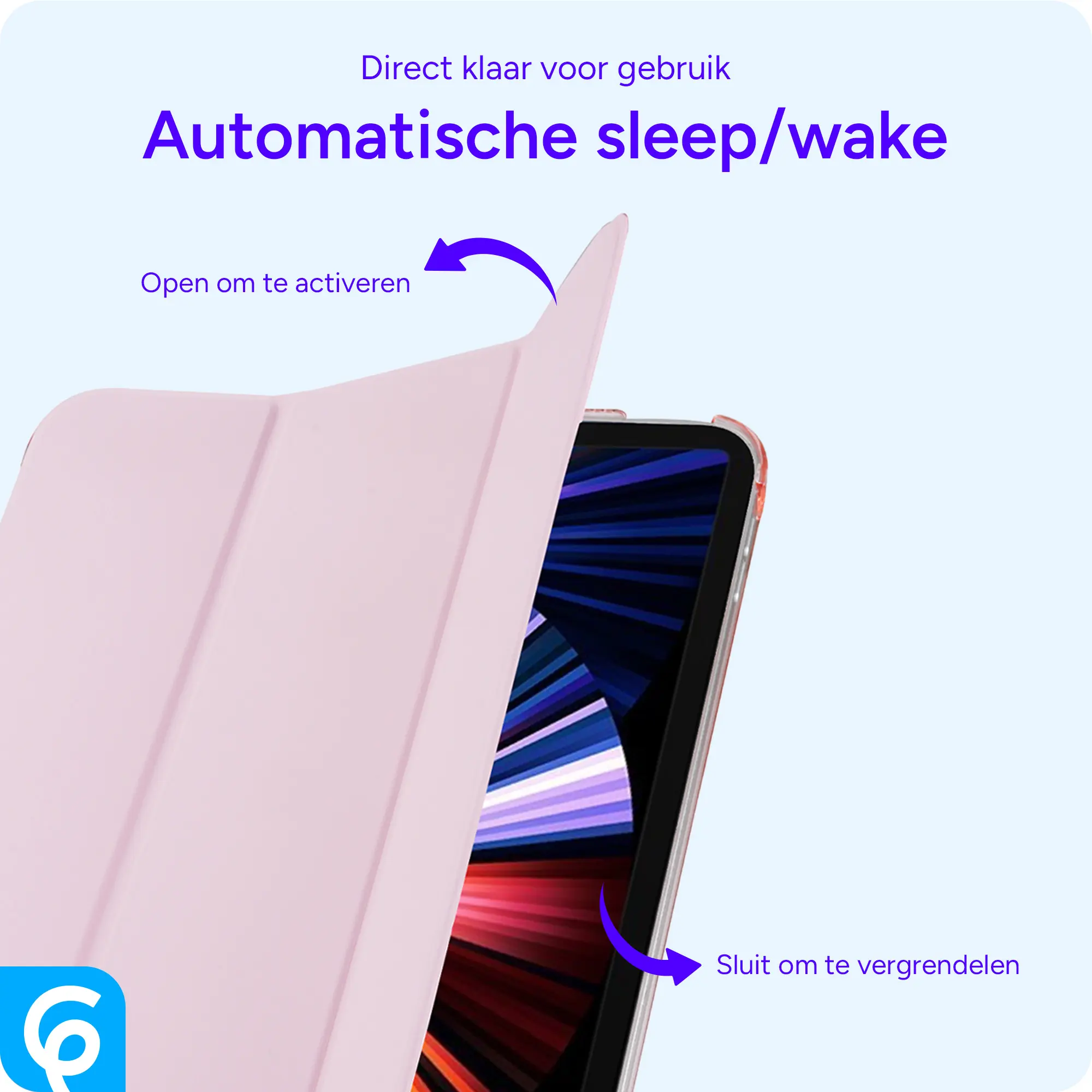 Samsung Tab A11 Plus / A9 Plus Hoes Transparante Tri-Fold Book Case Roze afbeelding 6