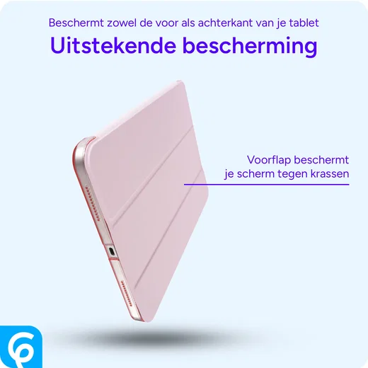 Samsung Tab A11 Plus / A9 Plus Hoes Transparante Tri-Fold Book Case Roze afbeelding 4