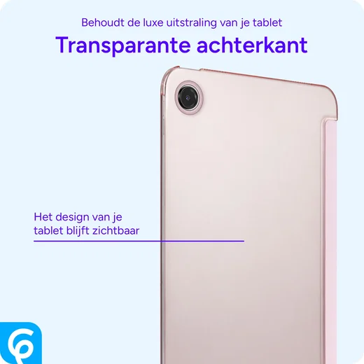 Samsung Tab A11 Plus / A9 Plus Hoes Transparante Tri-Fold Book Case Roze afbeelding 2