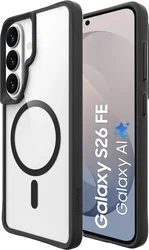Buddi Hybrid Samsung Galaxy S26 FE Hoesje MagSafe Back Cover Transparant Zwart afbeelding