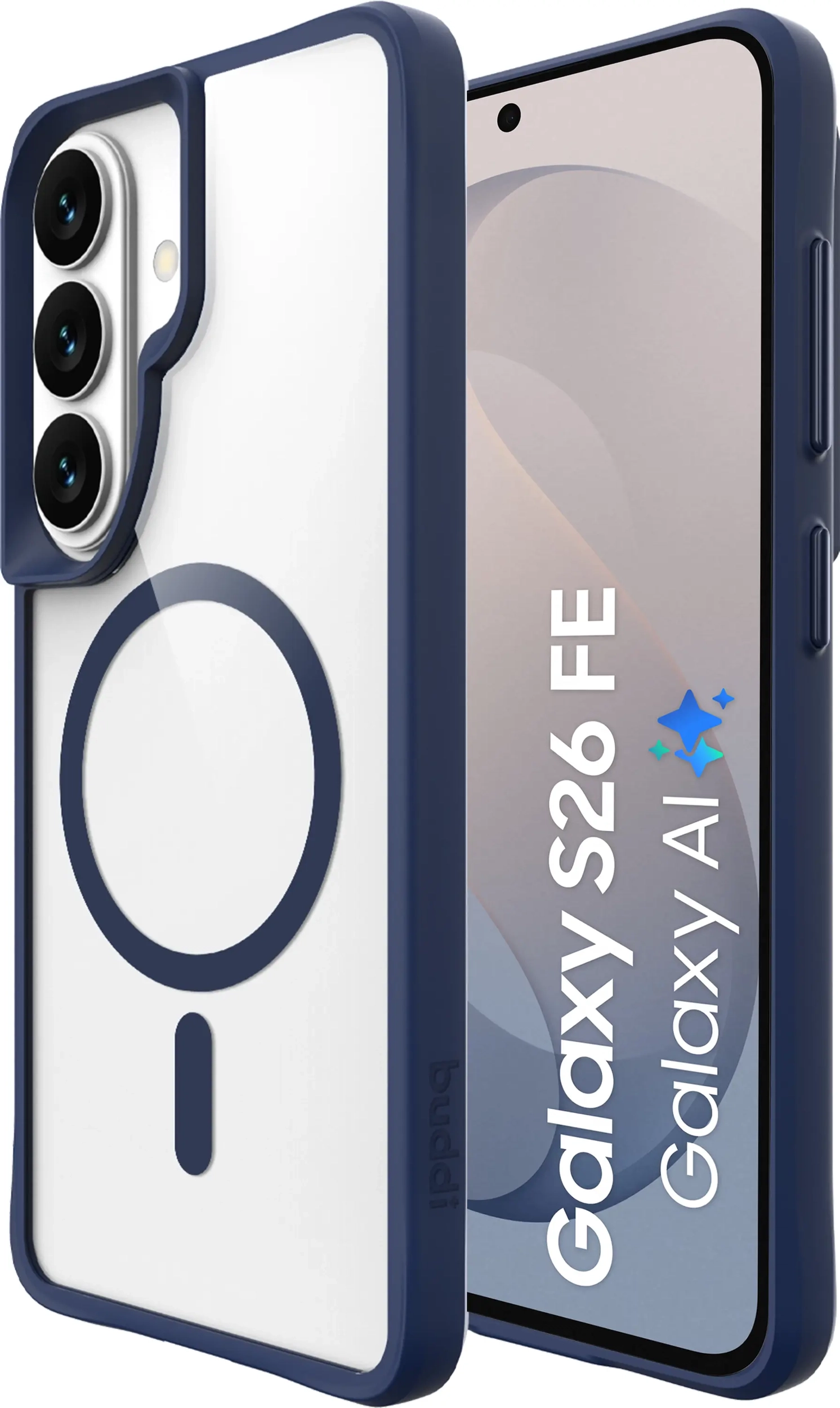 Buddi Hybrid Samsung Galaxy S26 FE Hoesje MagSafe Back Cover Transparant Blauw afbeelding 1