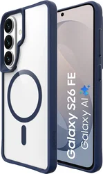 Buddi Hybrid Samsung Galaxy S26 FE Hoesje MagSafe Back Cover Transparant Blauw afbeelding