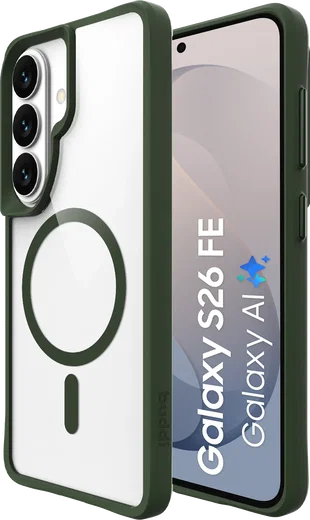 Buddi Hybrid Samsung Galaxy S26 FE Hoesje MagSafe Back Cover Transparant Groen afbeelding 1