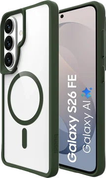 Buddi Hybrid Samsung Galaxy S26 FE Hoesje MagSafe Back Cover Transparant Groen
