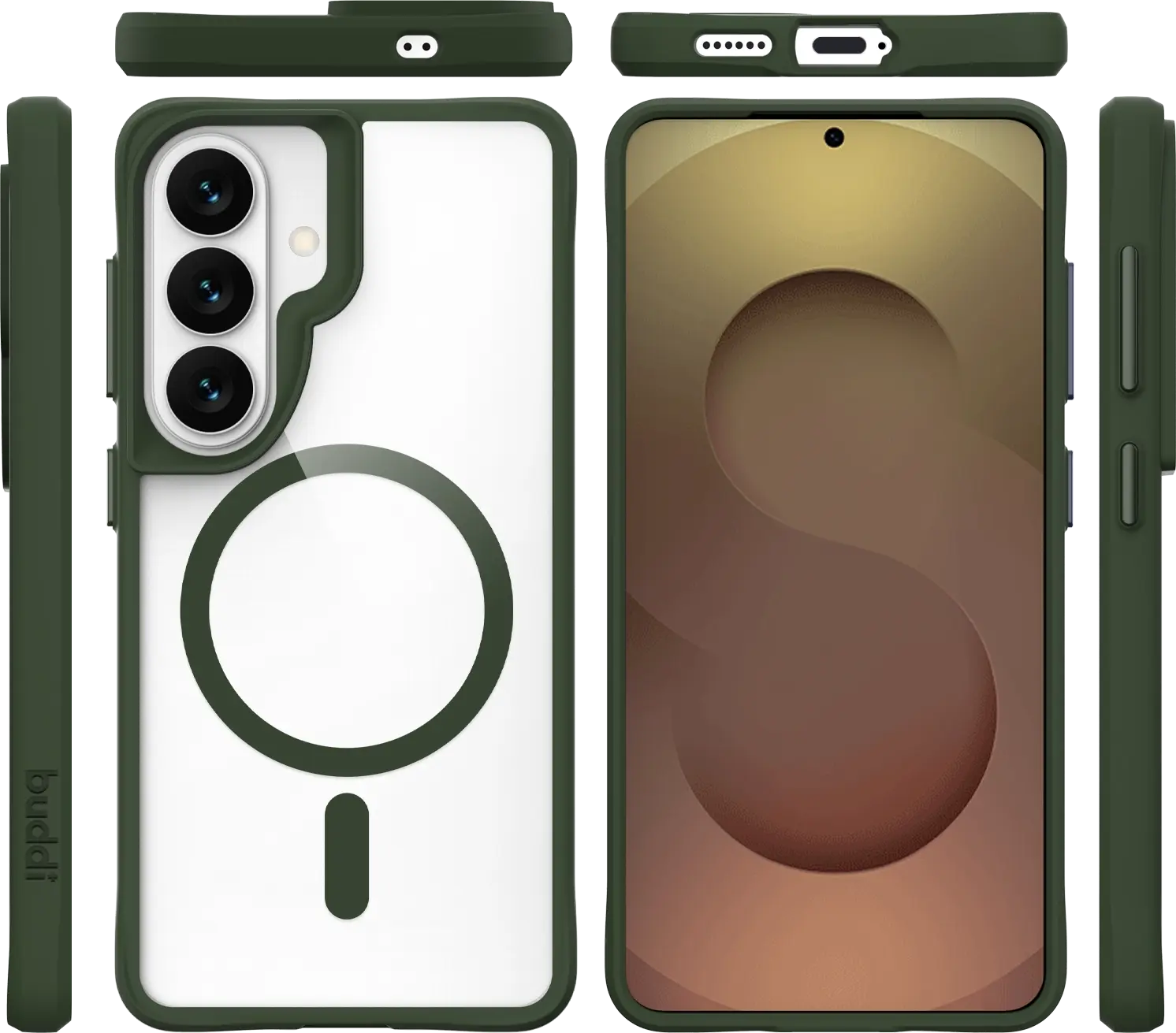 Buddi Hybrid Samsung Galaxy S26 FE Hoesje MagSafe Back Cover Transparant Groen afbeelding 8