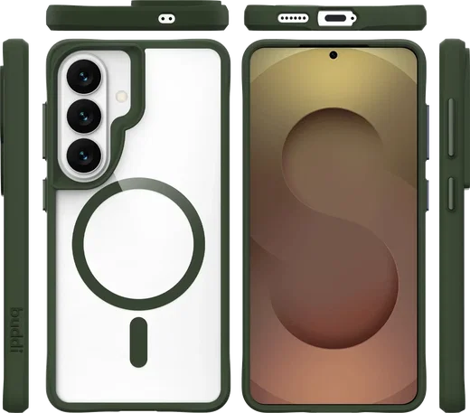 Buddi Hybrid Samsung Galaxy S26 FE Hoesje MagSafe Back Cover Transparant Groen afbeelding 8