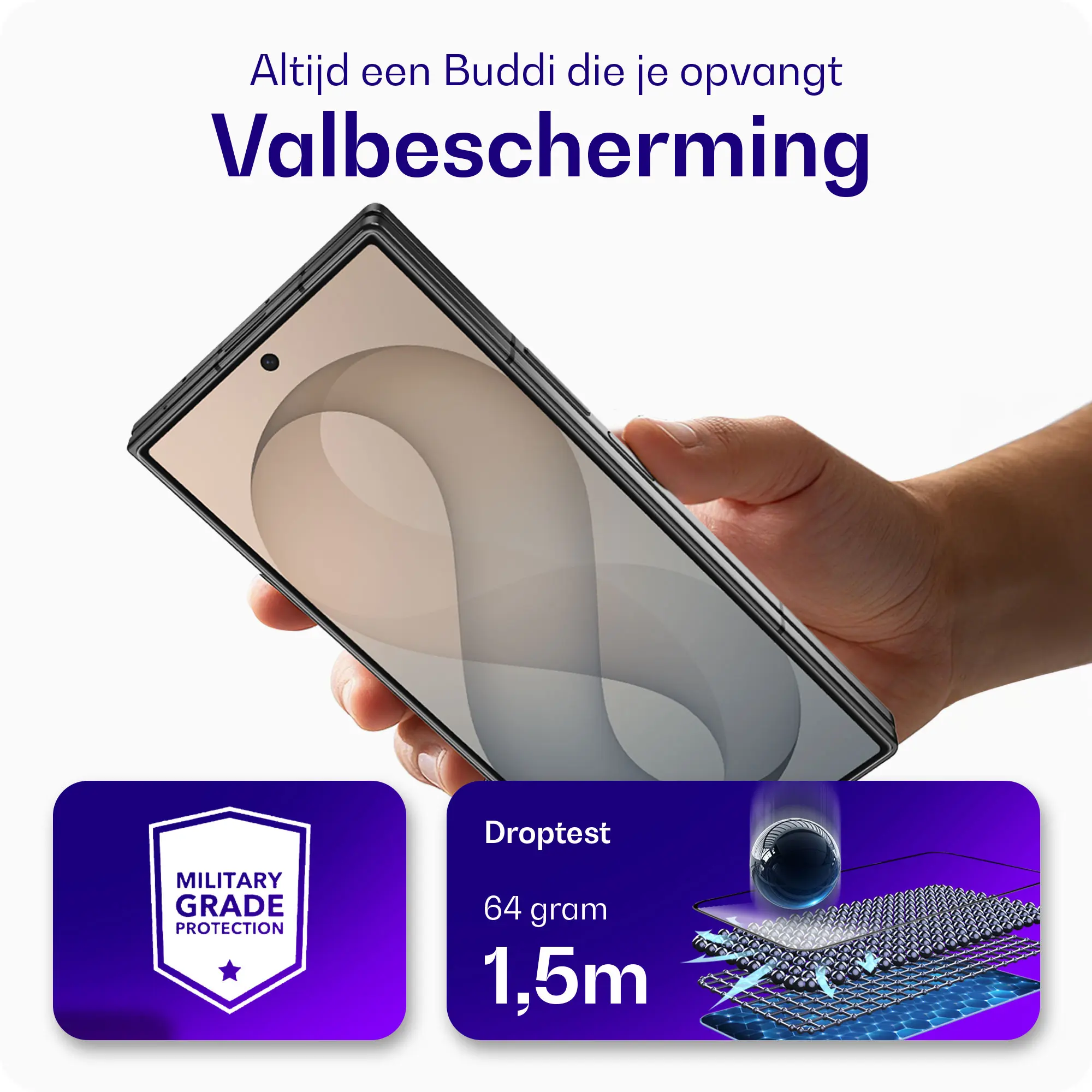 Buddi Easy Fit Samsung Z Fold 8 Ultra Tempered Glass met Installatietray 2-Pack afbeelding 2
