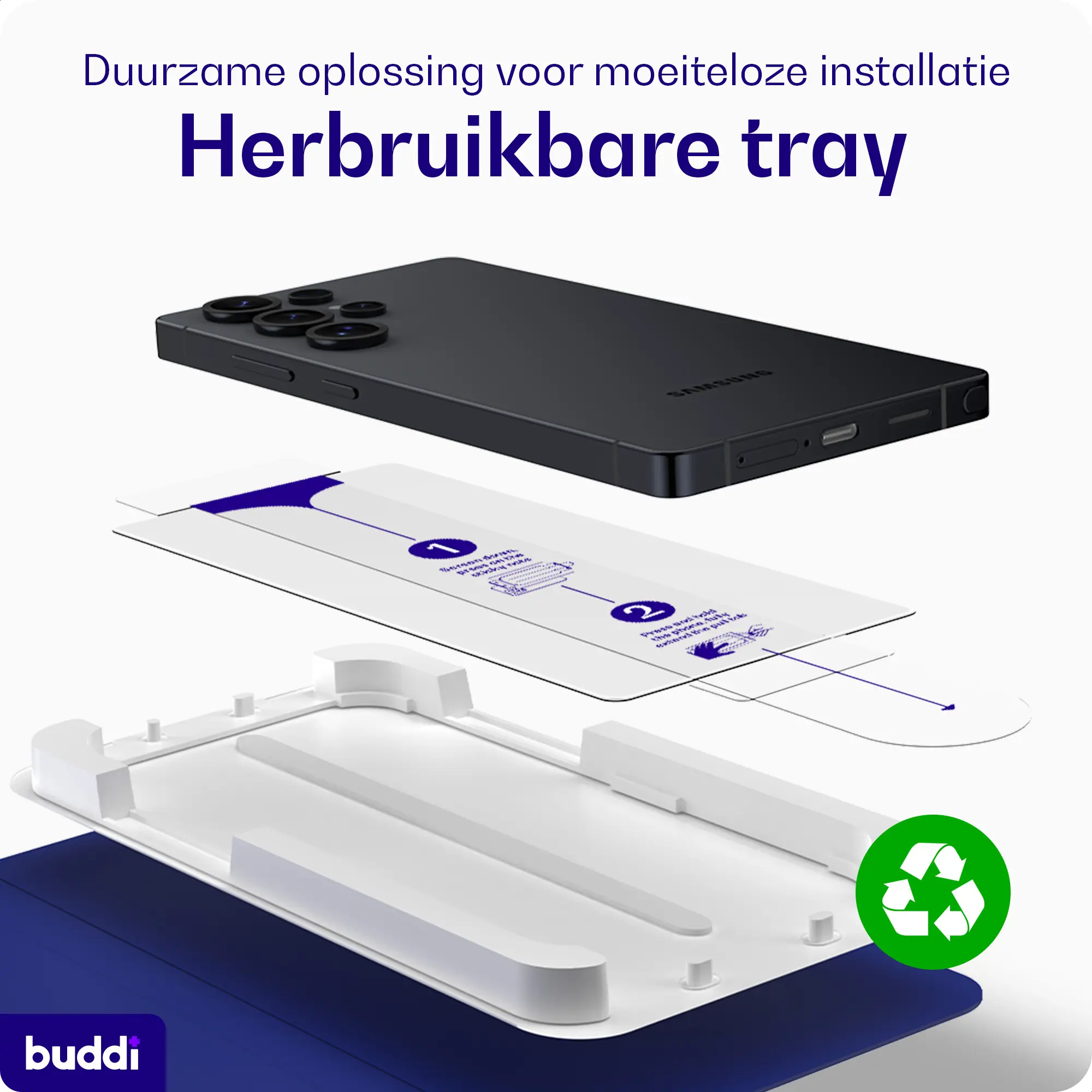 Buddi Easy Fit Samsung Galaxy S26 FE Tempered Glass met Installatietray (2-Pack) afbeelding 9