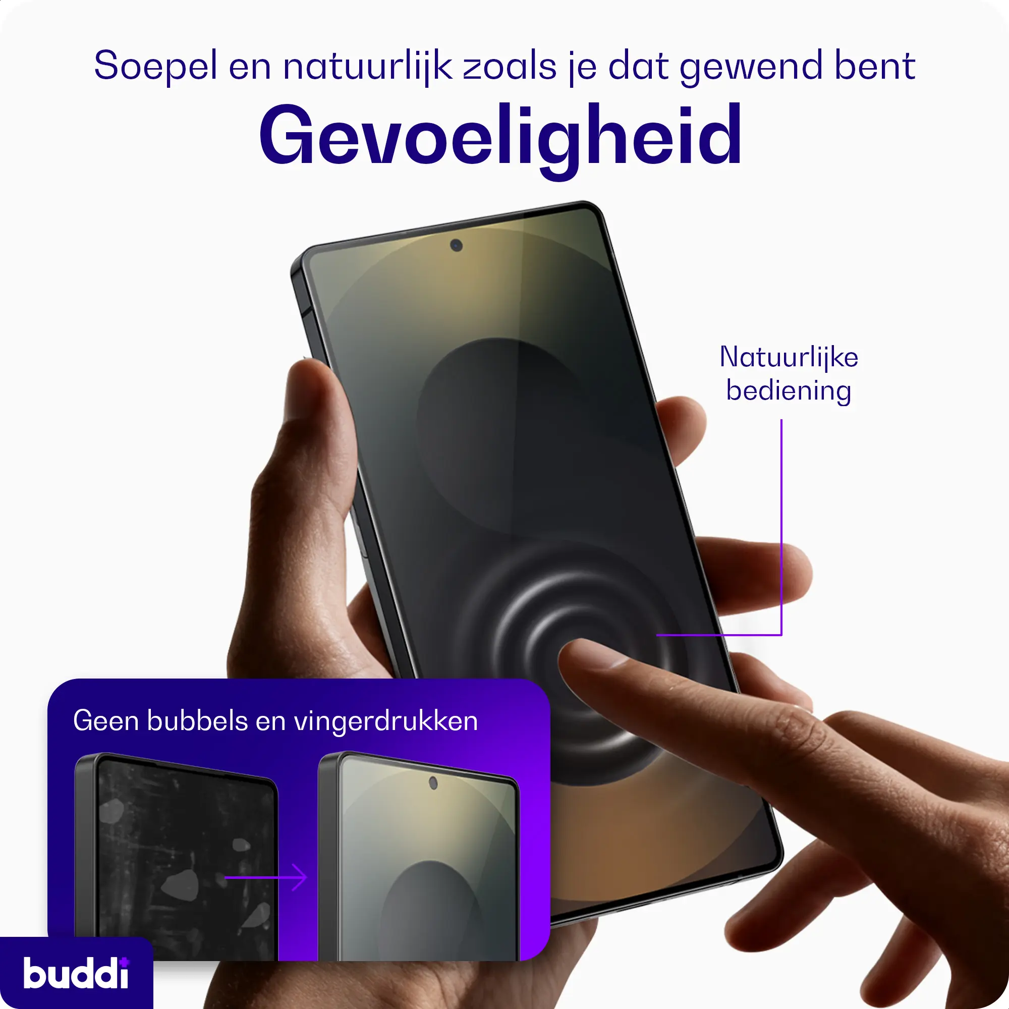 Buddi Easy Fit Samsung Galaxy S26 FE Tempered Glass met Installatietray (2-Pack) afbeelding 7