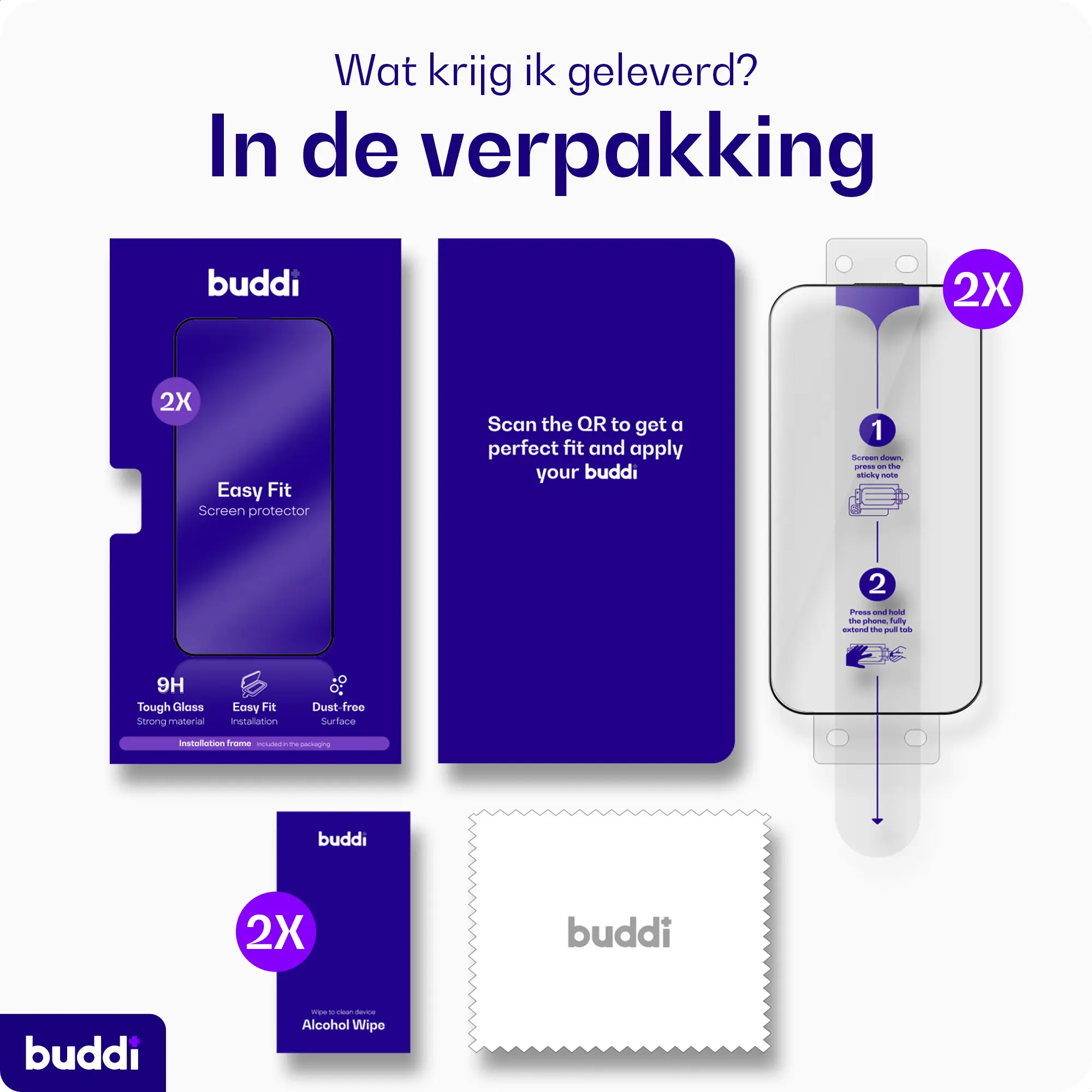 Buddi Easy Fit Samsung Galaxy S26 FE Tempered Glass met Installatietray (2-Pack) afbeelding 10