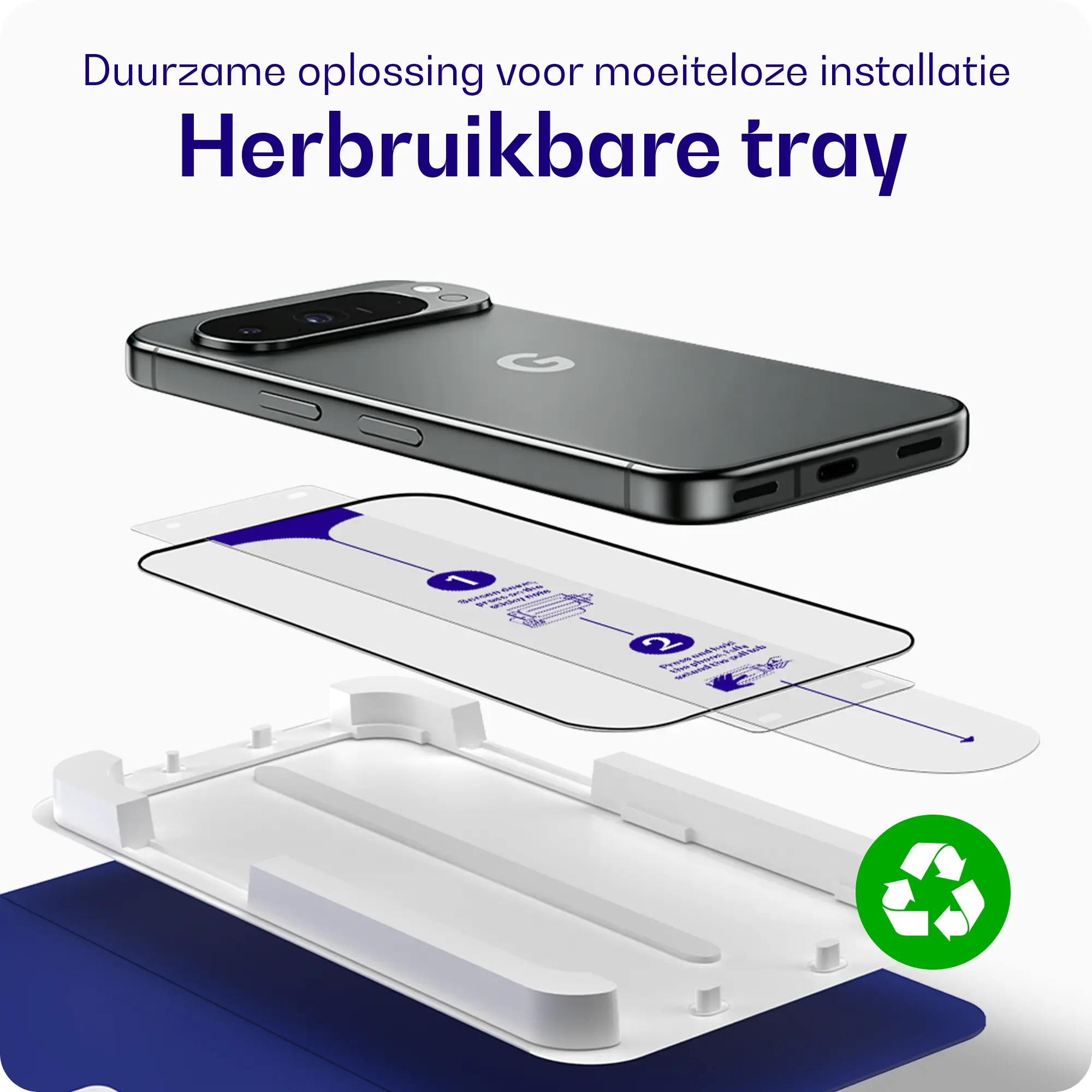 Buddi Easy Fit Google Pixel 11/11 Pro Tempered Glass Installatietray (2-Pack) afbeelding 8