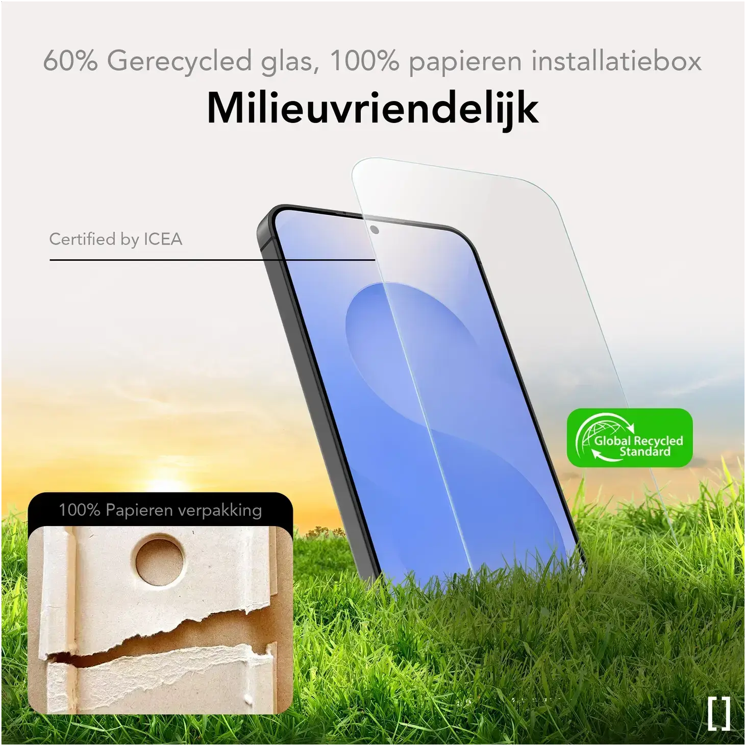 NEKIT Pure Samsung Galaxy S26 FE Tempered GRS Glass Installatiebox (2-Pack) afbeelding 4