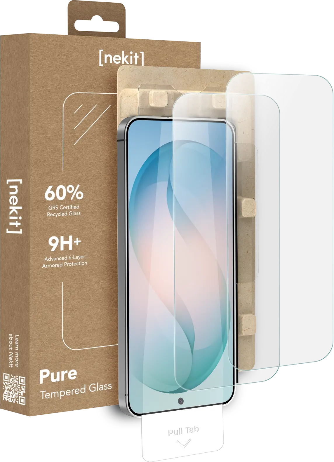 NEKIT Pure Samsung Galaxy S26 FE Tempered GRS Glass Installatiebox (2-Pack) afbeelding 1