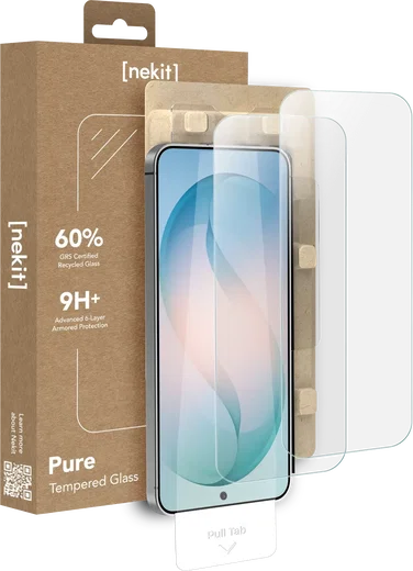 NEKIT Pure Samsung Galaxy S26 FE Tempered GRS Glass Installatiebox (2-Pack) afbeelding 1