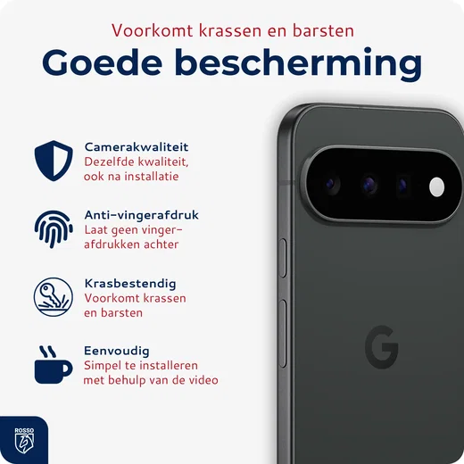 Rosso Google Pixel 11 Pro XL Camera Lens Protector Zwart afbeelding 6