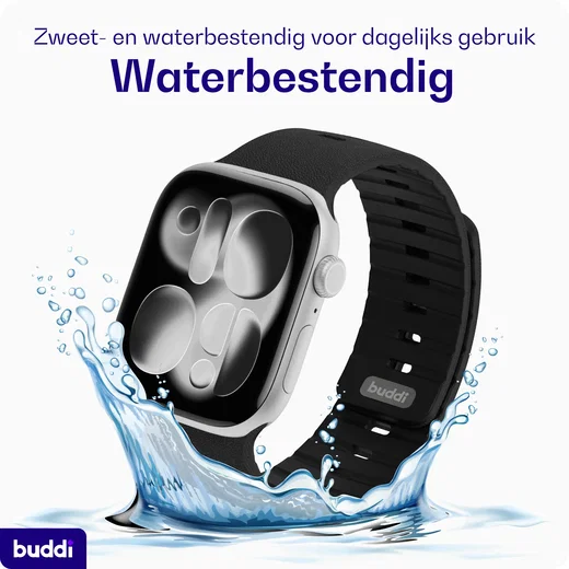 Buddi Luno Magnetisch Apple Watch Bandje 1-11/SE/Ultra 49/46/45/44MM Zwart afbeelding 6