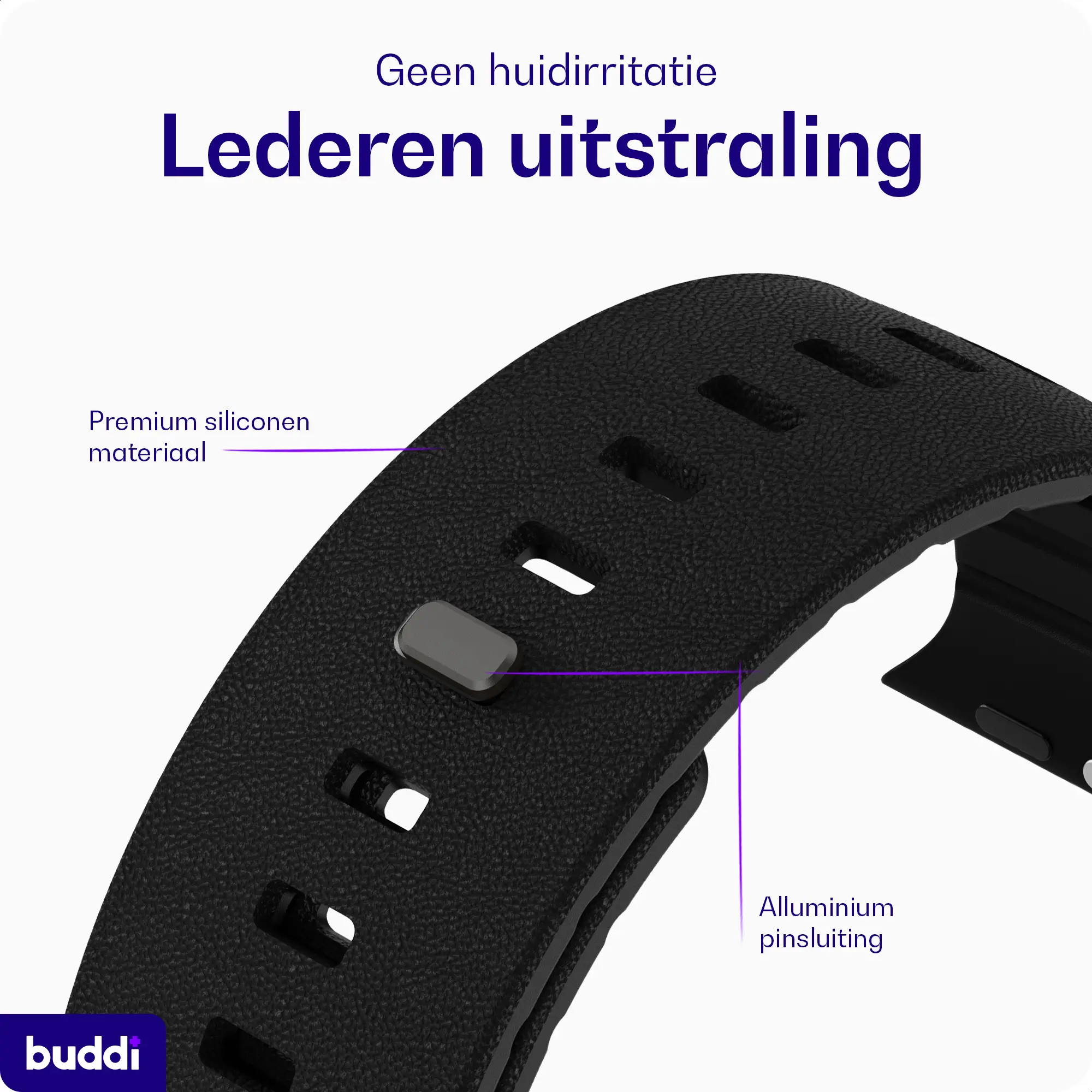 Buddi Luno Magnetisch Apple Watch Bandje 1-11/SE/Ultra 49/46/45/44MM Zwart afbeelding 9