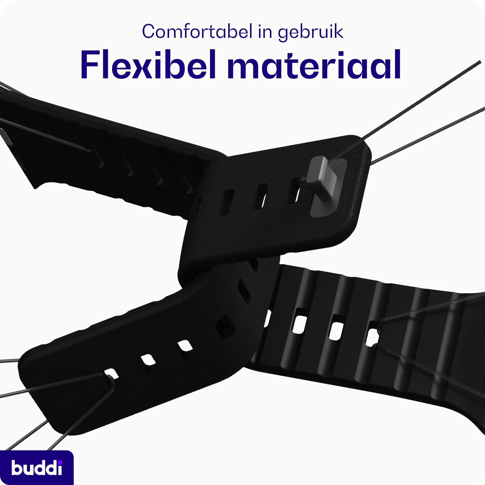 Buddi Luno Magnetisch Apple Watch Bandje 1-11/SE/Ultra 49/46/45/44MM Zwart afbeelding 8
