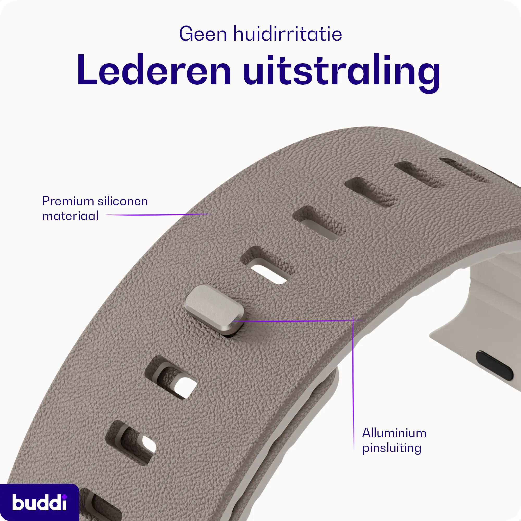 Buddi Luno Magnetisch Apple Watch Bandje 1-11/SE/Ultra 49/46/45/44MM Taupe afbeelding 9