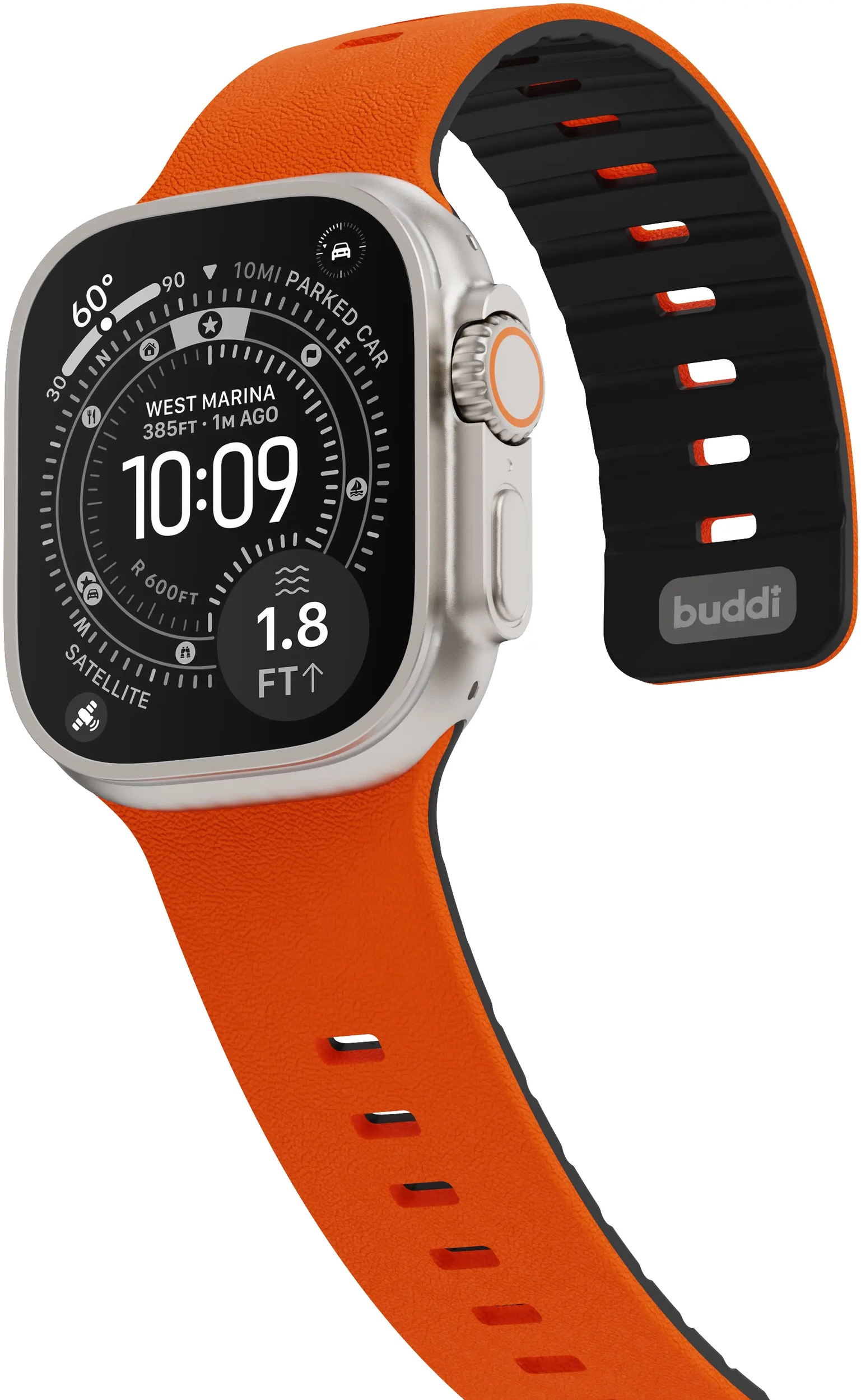 Buddi Luno Magnetisch Apple Watch Bandje 1-11/SE/Ultra 49/46/45/44MM Oranje afbeelding 13