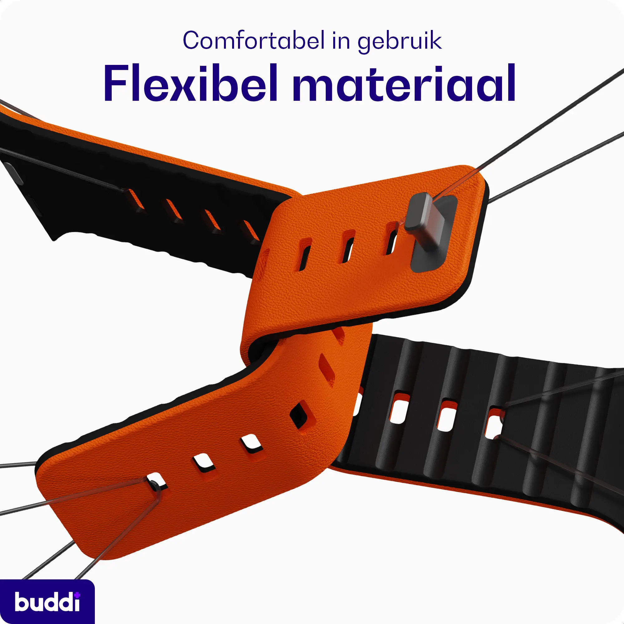 Buddi Luno Magnetisch Apple Watch Bandje 1-11/SE/Ultra 49/46/45/44MM Oranje afbeelding 7