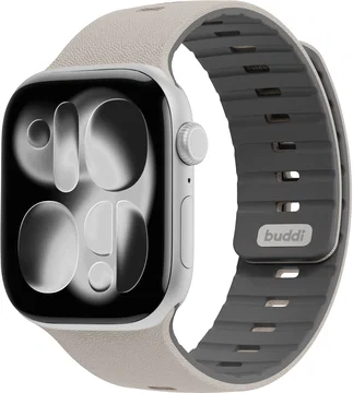 Buddi Luno Magnetisch Apple Watch Bandje 1-11/SE/Ultra 49/46/45/44MM Grijs