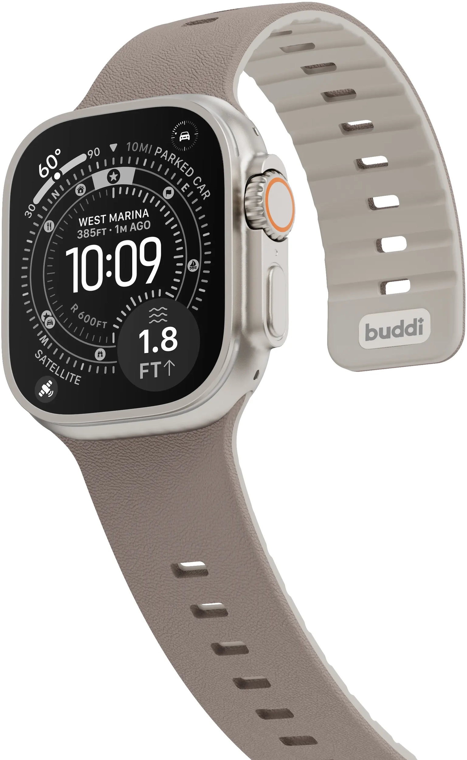 Buddi Luno Magnetisch Apple Watch Bandje 1-11/SE/Ultra 49/46/45/44MM Grijs afbeelding 13