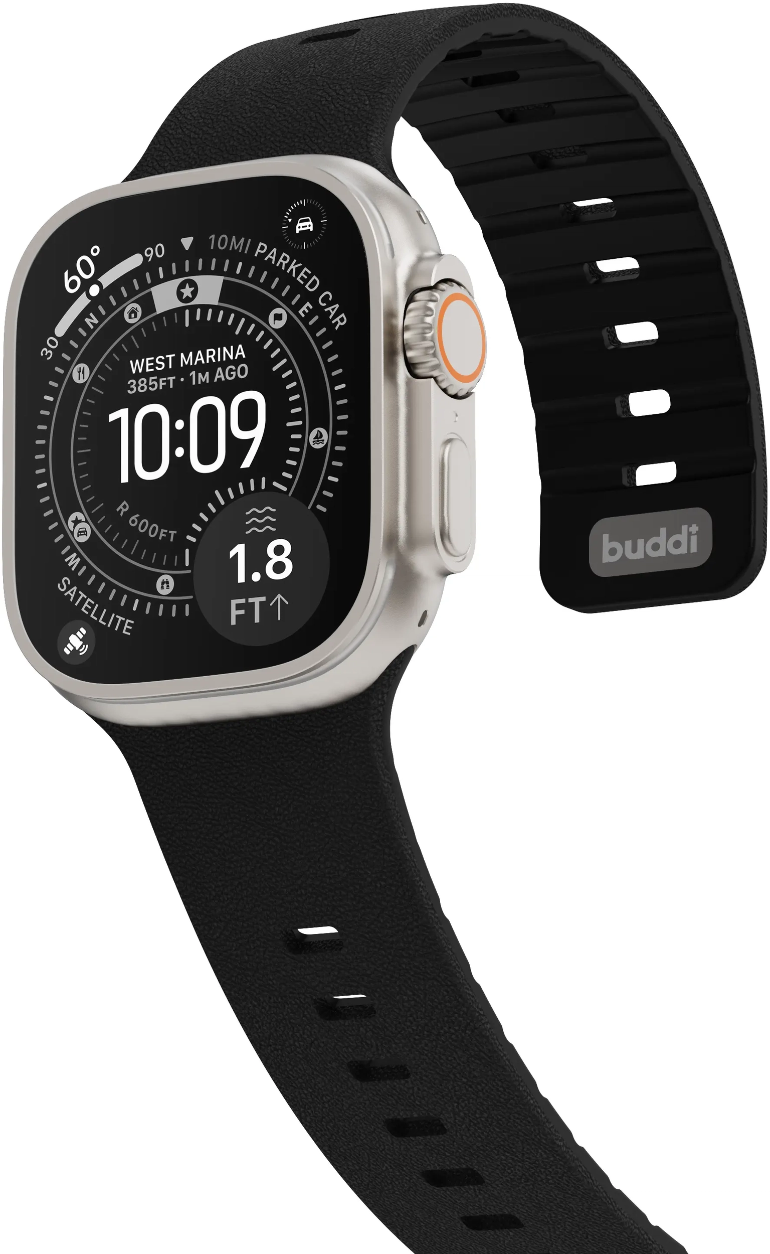 Buddi Luno Magnetisch Apple Watch Bandje - 1-11/SE - 38/40/41/42MM Zwart afbeelding 13