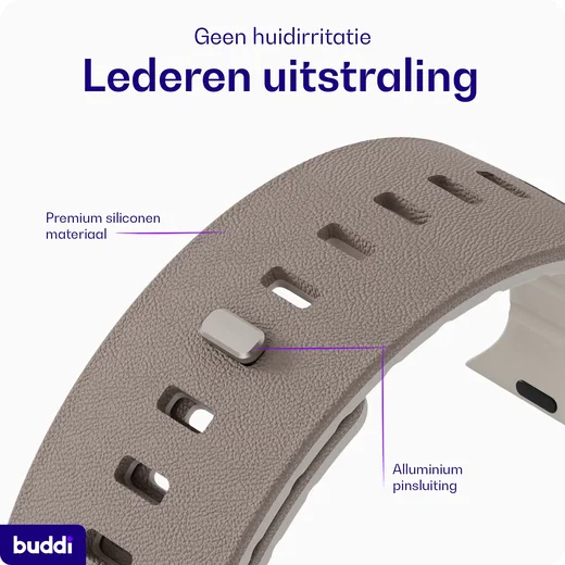 Buddi Luno Magnetisch Apple Watch Bandje - 1-11/SE - 38/40/41/42MM Taupe afbeelding 9