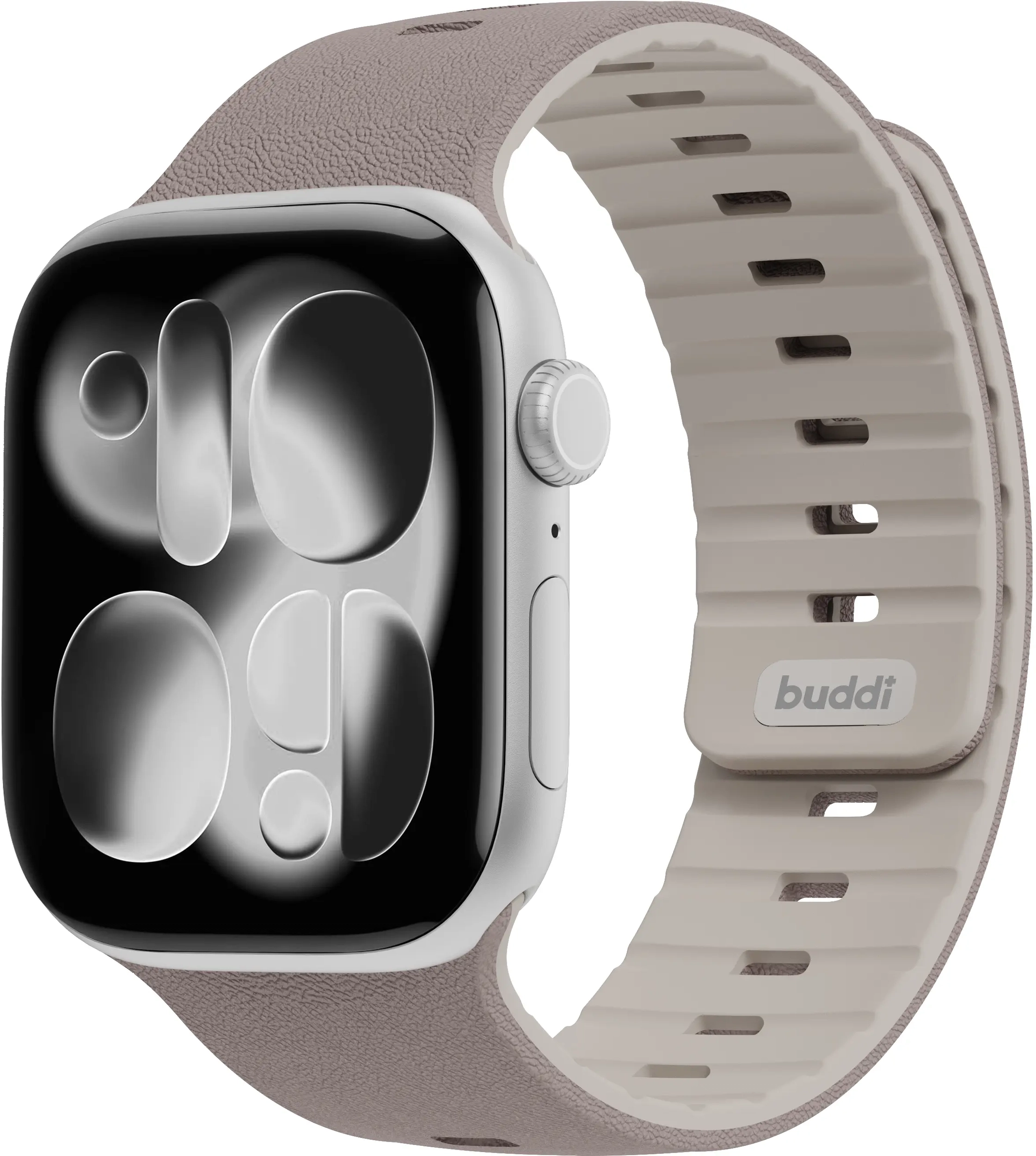 Buddi Luno Magnetisch Apple Watch Bandje - 1-11/SE - 38/40/41/42MM Taupe afbeelding 1