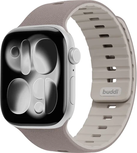 Buddi Luno Magnetisch Apple Watch Bandje - 1-11/SE - 38/40/41/42MM Taupe afbeelding 1