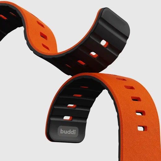 Buddi Luno Magnetisch Apple Watch Bandje - 1-11/SE - 38/40/41/42MM Oranje afbeelding 16