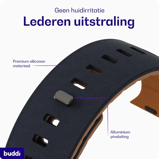 Buddi Luno Magnetisch Apple Watch Bandje - 1-11/SE - 38/40/41/42MM Indigo afbeelding 9