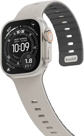 Buddi Luno Magnetisch Apple Watch Bandje - 1-11/SE - 38/40/41/42MM Grijs afbeelding 16