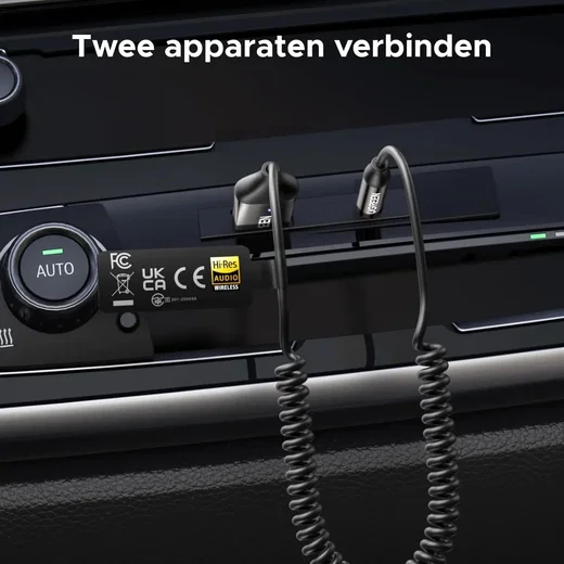 UGREEN Bluetooth 6.0 AUX Adapter Auto met LDAC en Microfoon - Zwart afbeelding 5
