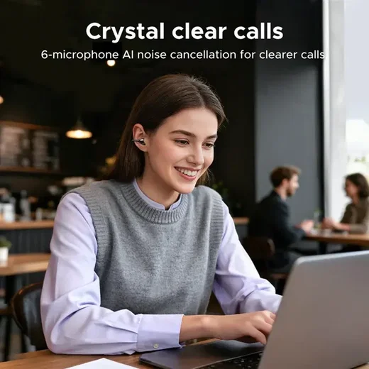 UGREEN ClipBuds Pro Draadloze Oortjes Bluetooth 6.0 ANC met Hi-Res Audio Zilver afbeelding 7