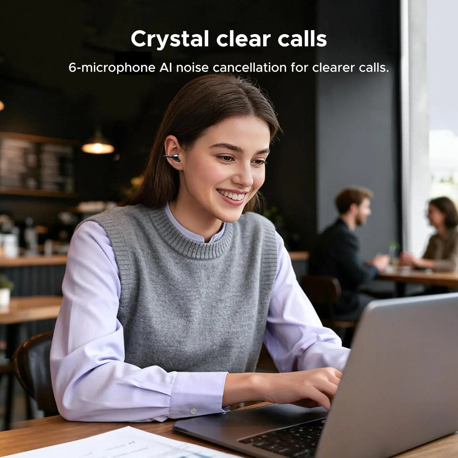 UGREEN ClipBuds Pro Draadloze Oortjes Bluetooth 6.0 ANC met Hi-Res Audio Zwart afbeelding 7