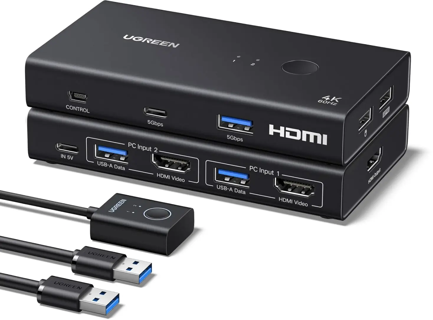 UGREEN USB 3.0 Sharing Switch Desktopcontroller 4 USB Poorten 4K Revolutie 60Hz afbeelding 1