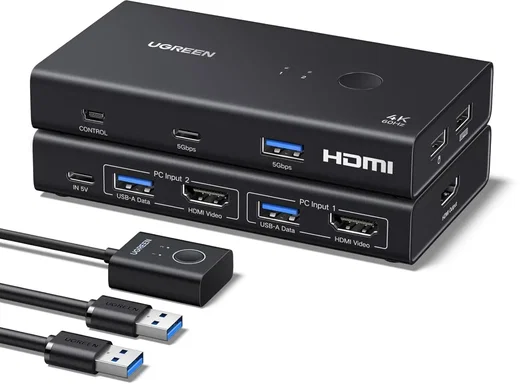 UGREEN USB 3.0 Sharing Switch Desktopcontroller 4 USB Poorten 4K Revolutie 60Hz afbeelding 1