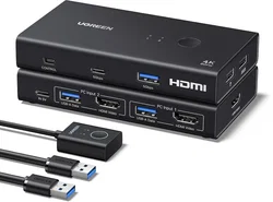 UGREEN USB 3.0 Sharing Switch Desktopcontroller 4 USB Poorten 4K Revolutie 60Hz afbeelding