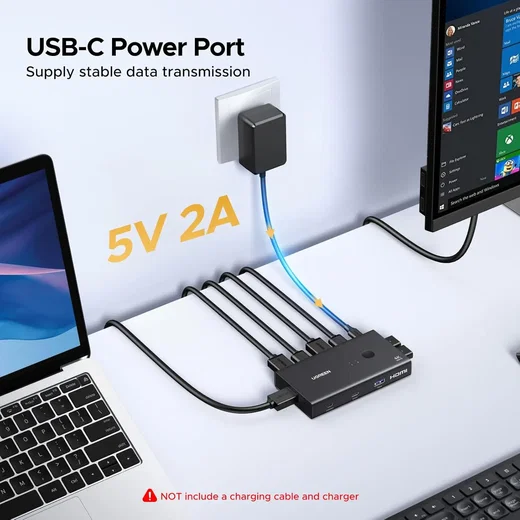UGREEN USB 3.0 Sharing Switch Desktopcontroller 4 USB Poorten 4K Revolutie 60Hz afbeelding 8