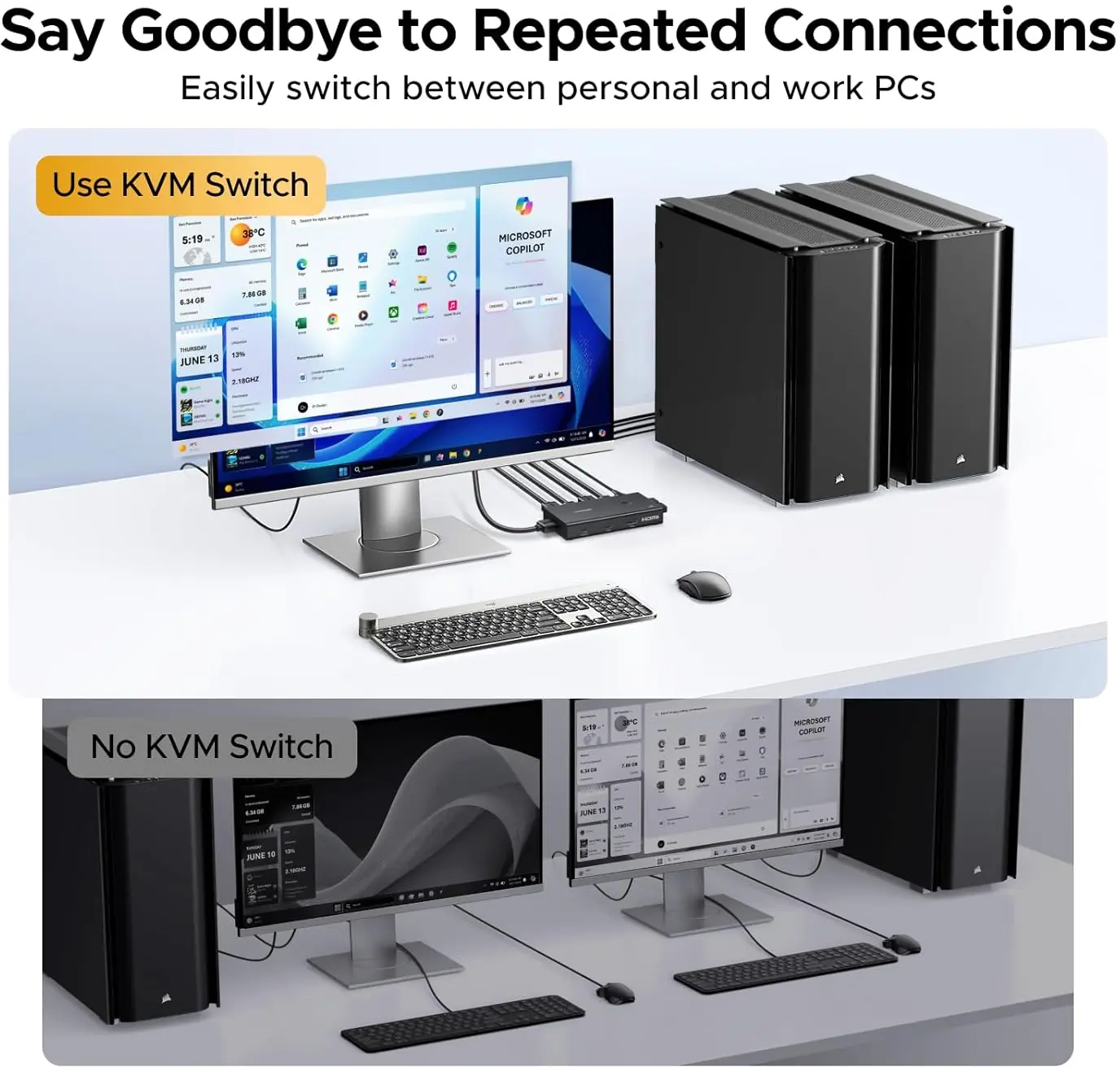 UGREEN USB 3.0 Sharing Switch Desktopcontroller 4 USB Poorten 4K Revolutie 60Hz afbeelding 7