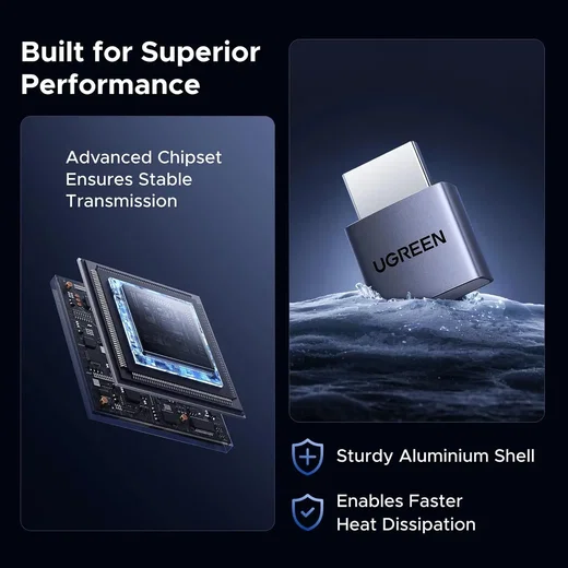 UGREEN Compacte HDMI EDID Emulator 4K Revolutie 60Hz 4 Stuks afbeelding 6