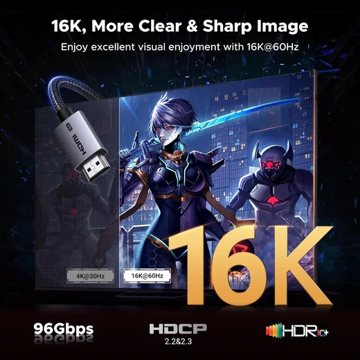 UGREEN HDMI naar HDMI Kabel tot 16K Resolutie Male to Male 2m afbeelding 2