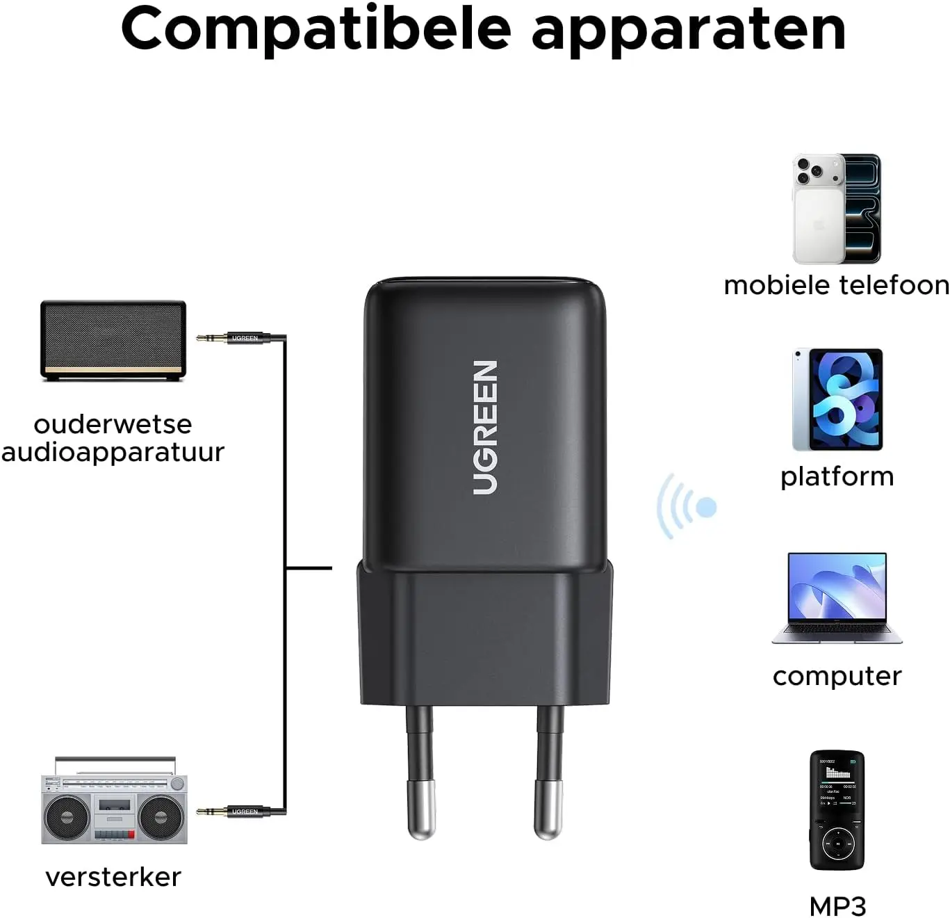 UGREEN Plug-and-Play 6.0 Bluetooth Ontvanger afbeelding 5