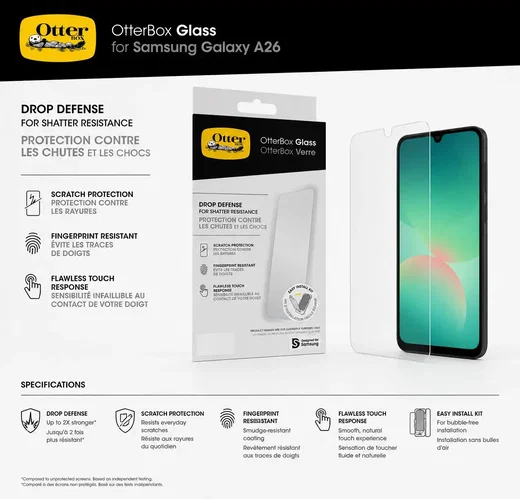 2-pack OtterBox Glass Samsung Galaxy A26 Screen Protector afbeelding 3