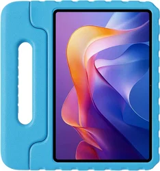 HappyCase Xiaomi Redmi Pad 2 / Xiaomi Pad SE Kinder Tablethoes met Handvat Blauw afbeelding